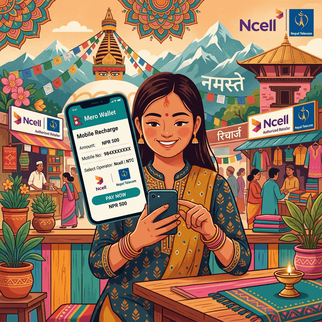 Mobile recharge for Nepal — Ncell and NTC top-up
